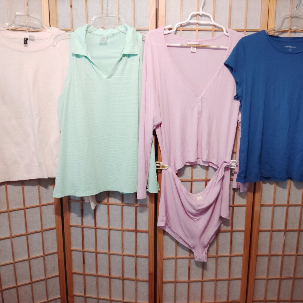 LOT OF 5/$20 WOMENS TOPS SHIRTS CALIA DIVIDED H&M VICTORIAS SECRET PLUS SIZE XXL